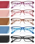 Jolisu Reading Glasses For Women: Medium, Purple+rose Red+caramel+blue+black. Fixed Price $22.68.