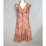 Meghan Matthews Babydoll Surplice Slip Dress Size 10 Flutter Sleeve Pink. Fixed Price $24.95.