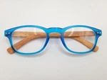 Modfans Unisex Oval Reading Glasses +2.75 - Blue/wood Brown Frame, Spring Hinges. Fixed Price $16.96.