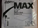 Polymem Max Silver Foam Dressing, 8 Inch, Square, Sterile, Box Of 5. Fixed Price $100.00.