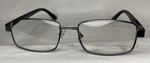 Foster Grant Knox Gun Eyeglass Frames Black MS0921 +2.00 54-17 136 Pd 58.5MM. Fixed Price $19.98.