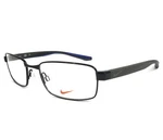Nike Eyeglasses Frames 8175 012 Shiny Black Gray Rectangle Full Rim 53-18-140. Fixed Price $129.99.