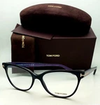Tom Ford Reading Glasses Tf 5291 005 55-16 Black Blue Gold Cateye Frames Readers. Fixed Price $489.99.