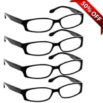 New Reading Glasses Best Readers 4 Pack Black Flex Hinges Duratight Screws. Fixed Price $23.95.