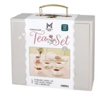Members Mark Porcelain Tea Set 15 Piece Pretend Play With Carrying Case, White. Fixed Price $35.99.