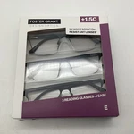 Foster Grant Design Optics +1.50 Set Of 3 Reading Glasses With Case New Box. Fixed Price $9.94.