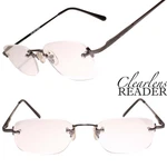 Classic Vintage Retro Gunmetal Rectangle Rimless 1.50 Reading Glasses Reader. Fixed Price $16.99.