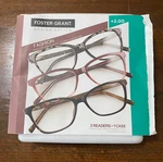Foster Grant Design Optics +2.00 3 Readers Slightly Used. Fixed Price $10.00.