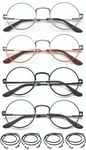 4 Packs Round Reading Glasses Metal Frame Slim Rim With Spring Hinge Unisex. Fixed Price $19.99.
