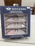 Dockers Reading Glasses +1.50 3 Pack New Box. Fixed Price $29.99.