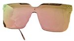 True Religion Sunglasses Frameless Oversized Reflective Lens Pink With Gold Trim. Fixed Price $33.00.