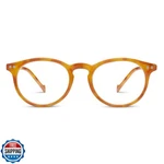 By Peeperspecs Brain Trust Round Reading Glasses, Honey Tortoise, 47. Fixed Price $44.99.
