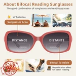 Jm Bifocal Reading Sunglasses Gradient Square Readers Women +3.0 Red. Fixed Price $27.99.