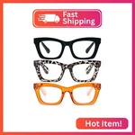 Prtcslwd 3 Pack Reading Glasses For Women Style Oversized Square Spring Hinge Bl. Fixed Price $16.94.