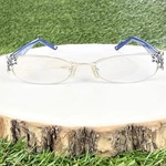 Brighton Eyeglasses Frames Love Daisy Blue Silver Floral Gems Half Rim A20186. Fixed Price $44.99.