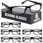 Boost Eyewear 6 Pack Reading Glasses, Traditional Black Frames, For Men And W.... Fixed Price $22.38.