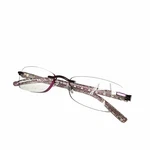 Foster Grant Ella Pink And Clear Rimless Reading Glasses +3.25 Spring Hinges. Fixed Price $17.00.