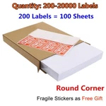 200-20000 Premium 8.5X5.5 Round Corner Shipping Labels Half Sheet Self Adhesive. Fixed Price $19.98.