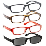New Reading Glasses 4 Pack Black Tortoise Red Sun Flex Hinges. Fixed Price $25.95.