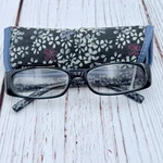 Foster Grant Viana +2.00 Reading Glasses Blue Floral Rectangular PL0617 Case. Fixed Price $12.99.
