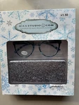 Max Studio +1.50 Cat Eye Reading Glasses Aqua Blue With Glitter Hard Case Nwt. Fixed Price $18.00.