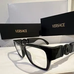Versace Black Square Full Rim Plastic Eyeglasses Designer Medusa Logo With Box. Fixed Price $165.00.