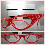 Women's Classy Elegant Retro Cat Eye Reading Glasses Readers Bling Red Frame. Fixed Price $14.99.