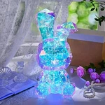 Xl, Large Crystal Bunny Rabbit Led Night Light-up Gift Decorative Lamp. Fixed Price $60.00.