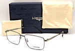 New Longines Lg 5017-H 008 Rectangular Gunmetal Eyeglasses Authentic Frame 57-15. Fixed Price $300.00.