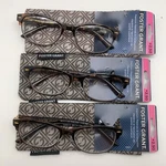 "3 Pair" R230 Foster Grant Cleo Tort Brown 2.50 Reading Readers Glasses. Fixed Price $21.95.
