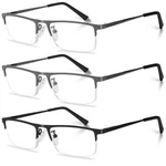 Anourney 3-PACK Men Reading Glasses Half Frame Blue Light +3.0 Gray/black. Fixed Price $11.08.