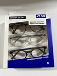 Design Optics By Foster Grant +2.50 Reading Glasses 3 Pack Full Rim Plastic. Fixed Price $21.00.