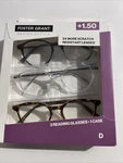 Foster Grant Design Optics Reading Glasses +1.50 (3 Case). Fixed Price $14.90.