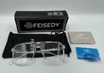Feisedy Transparent Tea Frame Glasses 54-15-144 Blue Light Blocking B2866. Fixed Price $24.95.