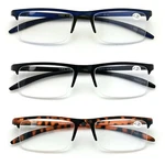 3 Pair Half Rim Rectangular Readers Spring Hinge Extended Temple Reading Glasses. Fixed Price $14.95.