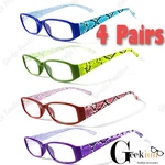 4 Pairs Spring Hinge Womens Fashion Power Clear Retro Reading Reader Glasses 1-3. Fixed Price $11.99.