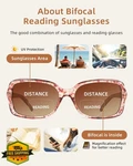 Jm Bifocal Reading Sunglasses Gradient Rectangular Readers Women Pink +3.5. Fixed Price $27.99.