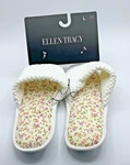 Ellen Tracy Women Large 9/10 On Cream Pink Floral Slippers New. Fixed Price $11.66.