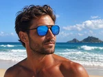 Maui Jim Keokea Polarized Aviator Sunglasses In Hawaii Blue Handmade Italy. Fixed Price $234.03.