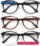 Sigvan 3 Pack Reading Glasses Spring Hinge Stylish Readers Black/tortoise For Me. Fixed Price $17.86.