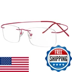 Eyekepper Titanium Rimless Reading Glasses Readers Women Red 1.25. Fixed Price $36.78.