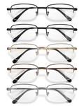 Novivon Men's Metal Reading Glasses - Blue Light Filter Readers 5 Pack. Fixed Price $43.66.