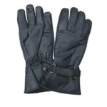 Black Lightly Lined Leather Hook And Loop Closure Strap Motorcycle Gauntlet Glo. Fixed Price $23.00.
