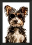Biewer Terrier Dog Wearing Sunglass Framed Wall Art Poster Canvas Print Picture. Fixed Price $33.57.