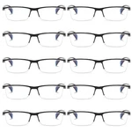 10 Pk Mens Half Frame Spring Hinge Reading Glasses Blue Light Blocking Readers. Fixed Price $26.89.
