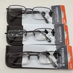 "3 Pair" Essentials By Foster Grant Hal 2.50 Reading Readers Glasses Brown Metal. Fixed Price $21.95.