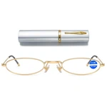 Abetos Easy Carry Mini Slim Reading Glasses Blue Light Blocking Oval Metal Po.... Fixed Price $27.60.